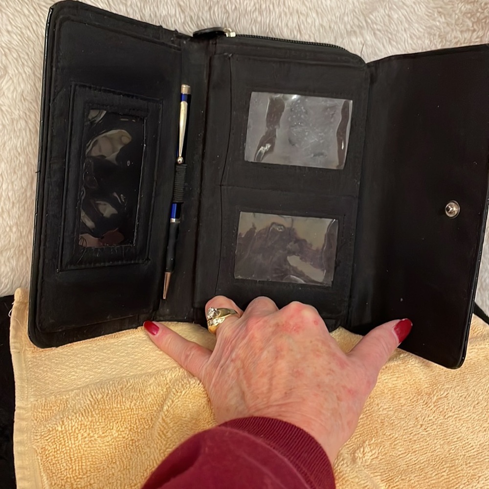 Source Unknown. Black Multi Compartment Clutch - image 2